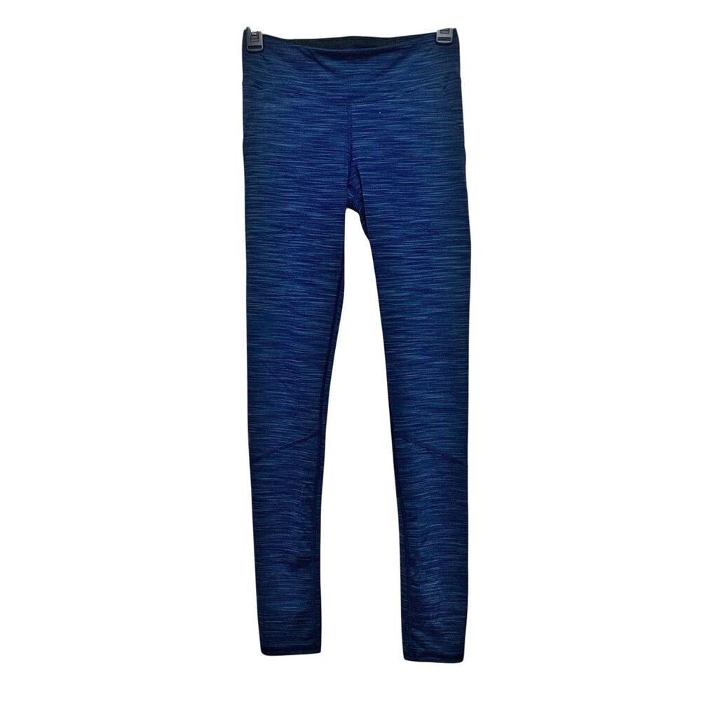 Under Armour Leggings Women's Size XS Blue Black Striped Skinny Side Pockets